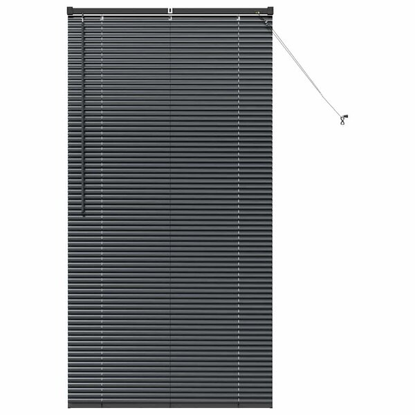 vidaXL Store de Fenêtre avec des rideaux Noir Aluminium