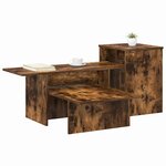vidaXL Table console Chêne fumé 91 5 x 35 x 38 5 cm Bois d'ingénierie