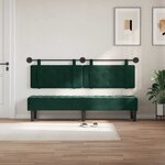 vidaXL Tête de lit suspendue Vert foncé Velours
