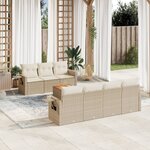 vidaXL Salon de jardin avec coussins 8 Pièces beige résine tressée