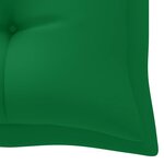 vidaXL Banc de jardin avec coussin vert 175 cm Bois de teck massif
