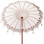 vidaXL Parasol balinais avec base Crème 215 x 215 x 260 cm