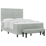 vidaXL Lit à ressorts avec coussin Gris clair 200 x 140 cm Velours
