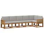 vidaXL Ensemble de canapés d'extérieur 6 Pièces Naturel et gris clair
