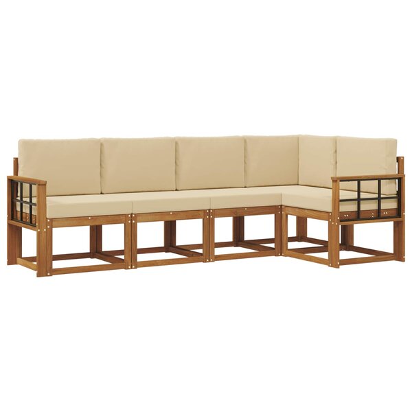 vidaXL Ensemble de canapés d'extérieur 5 pc Naturel et Beige