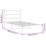 vidaXL Cadre de lit métal sans matelas et tête de lit blanc 100x190 cm