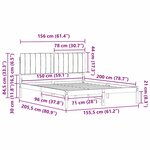 vidaXL Cadre de lit avec tête de lit rembourrée Taupe 150 x 200 cm
