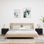 vidaXL Tables de chevet murales avec lumières LED 2 Pièces noir