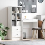 vidaXL Bureau avec tiroir avec étagère avec stockage 2 Pièces Blanc