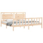 vidaXL Cadre de lit avec tête de lit 180x200 cm bois massif