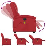 vidaXL Fauteuil de massage inclinable électrique rouge similicuir