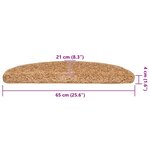 vidaXL Tapis d'escalier 20 pièces 65 x 21 x 4 cm Beige Demi-rond Grand