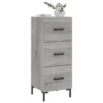 vidaXL Buffet Sonoma gris 34 5x34x90 cm Bois d'ingénierie