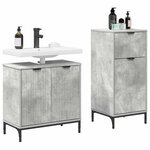 vidaXL Ensemble de mobilier de salle de bain 2 Pièces Gris béton