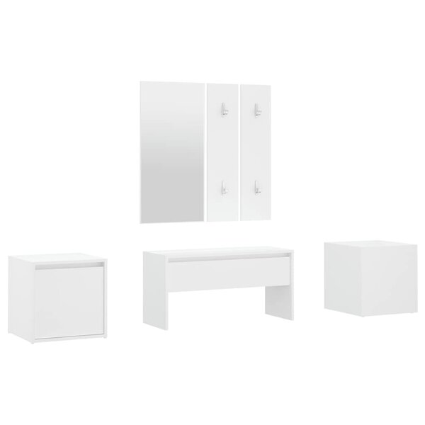 vidaXL Ensemble de meubles de couloir Blanc Bois d'ingénierie