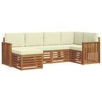 vidaXL Ensemble de canapés d'extérieur 6 pc Naturel et Crème Polyester