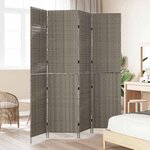 vidaXL Paravent Pliant Manuel Gris 195 x 180 cm polyrotin