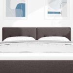 vidaXL Tête de Lit LED avec tête de lit Marron foncé 160 cm tissu