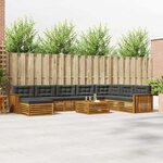 vidaXL Ensemble de canapés d'extérieur 9 Pièces Naturel et Anthracite