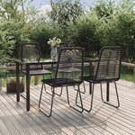 vidaXL Ensemble à manger de jardin 5 Pièces Noir