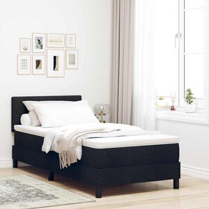 vidaXL Lit à ressorts avec matelas Noir 80 x 200 cm tissu