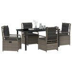 vidaXL Ensemble de salle à manger pour jardin 5 Pièces Gris polyrotin