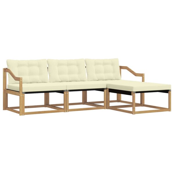 vidaXL Ensemble de canapés d'extérieur 4 pc Blanc et crème