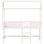 vidaXL Lit superposé et échelle et toit blanc 90x200cm bois pin massif