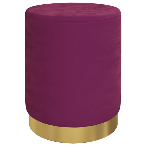 vidaXL Tabouret de rangement rond Violet Velours 31 x 37 cm