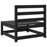 vidaXL Canapés centraux de jardin 3 Pièces noir bois de pin massif