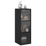vidaXL Armoire murale avec portes en verre noir 35x37x100 cm