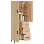 vidaXL Buffet haut Chêne sonoma 69 5x34x180 cm Bois d'ingénierie