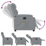 vidaXL Fauteuil de massage inclinable électrique gris clair tissu