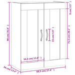 vidaXL Armoire murale blanc 69 5x34x90 cm bois d'ingénierie