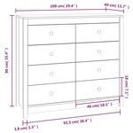 vidaXL Armoire latérale Blanc 100x40x90 cm Bois de pin massif