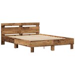 vidaXL Cadre de lit Bois ancien 140 x 190 cm Bois d'ingénierie