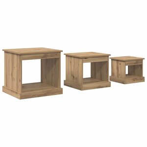 vidaXL Table basse 3 Pièces Chêne artisanal Bois d'ingénierie