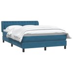 vidaXL Sommier à lattes de lit et matelas bleu foncé 140x210cm velours