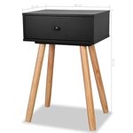 vidaXL Table de chevet 2 Pièces Bois de pin massif 40 x 30 x 61 cm Noir