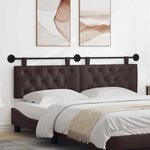 vidaXL Tête de lit suspendue Marron foncé Tissu
