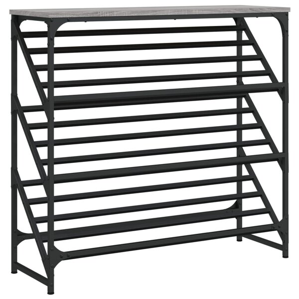 vidaXL Étagère à chaussures sonoma gris 90x30x85 cm bois d'ingénierie