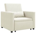 vidaXL Canapé Lit Simple avec des roues Crème 90 x 165 x 87 cm Velours