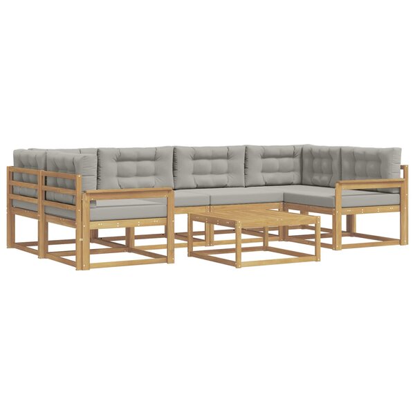 vidaXL Ensemble de canapés d'extérieur 5 Pièces Blanc et gris clair