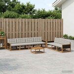 vidaXL Ensemble de canapés d'extérieur 8 Pièces Naturel et gris clair