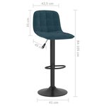 vidaXL Tabourets de bar lot de 2 bleu velours