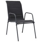 vidaXL Chaises empilables de jardin 4 Pièces Acier et textilène Noir