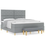 vidaXL Lit à ressorts avec matelas Gris clair 180 x 200 cm tissu