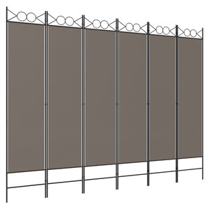 vidaXL Cloison de séparation 6 panneaux Anthracite 240x220 cm Tissu