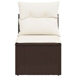 vidaXL Chaise de jardin sans accoudoirs avec coussins marron rotin