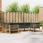 vidaXL Ensemble de canapés d'extérieur 6 Pièces Blanc et anthracite